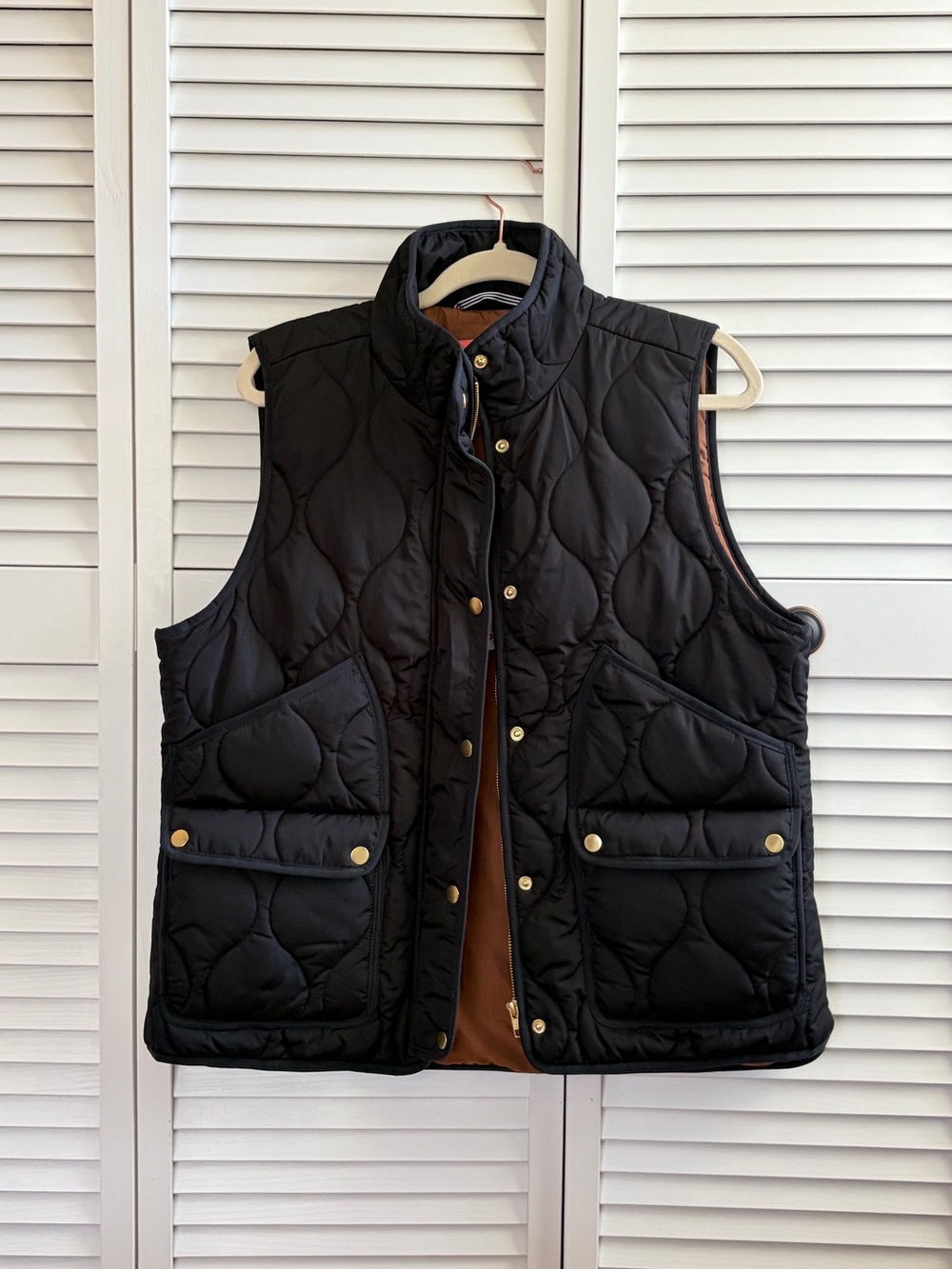 J. Crew Black Puffer Vest L